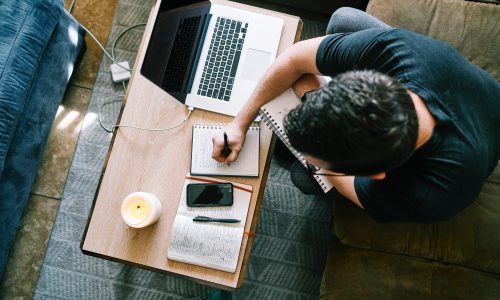 man at laptop working