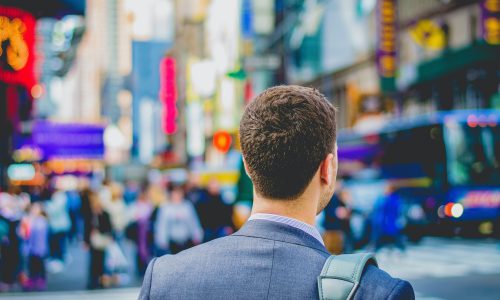 man in times square